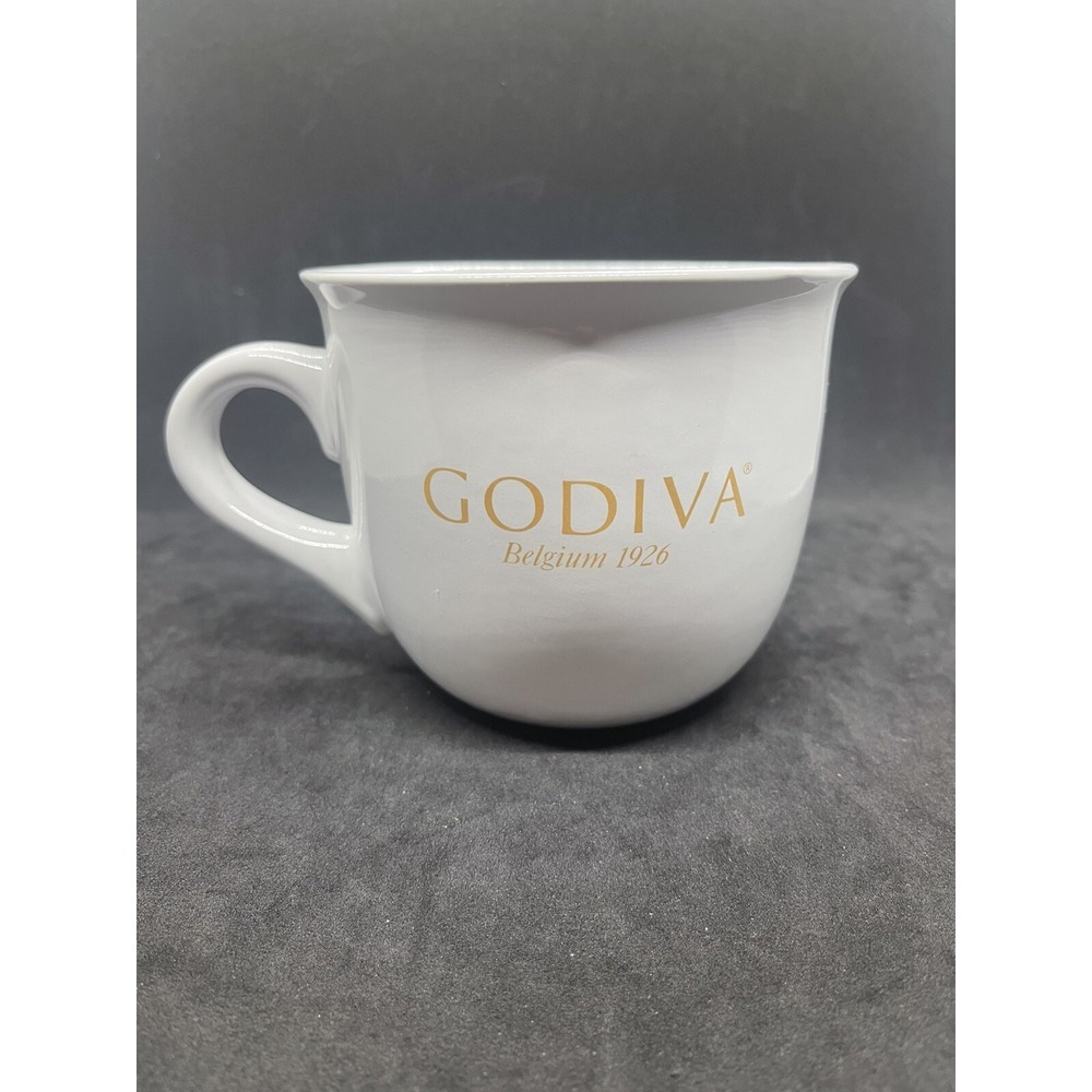 Godiva‎ Belgium 1926 White Gold Large Oversized 20 Oz Ceramic Coffee Cup Mug